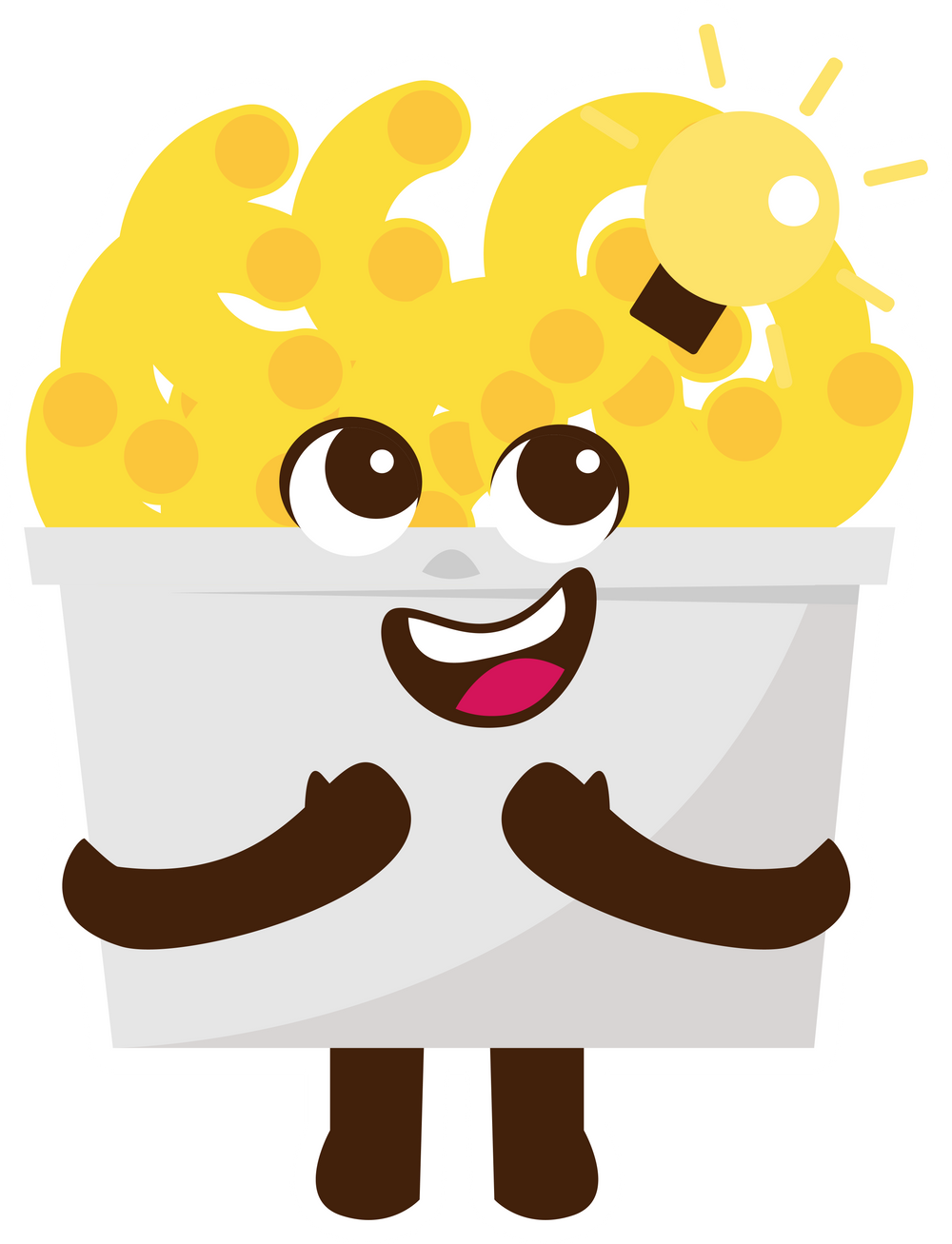 Flat Kawaii Cute Macaroni Mascot Character